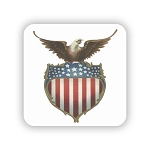 Retro Eagle USA Flag Badge  Sticker (Peel N' Stick)